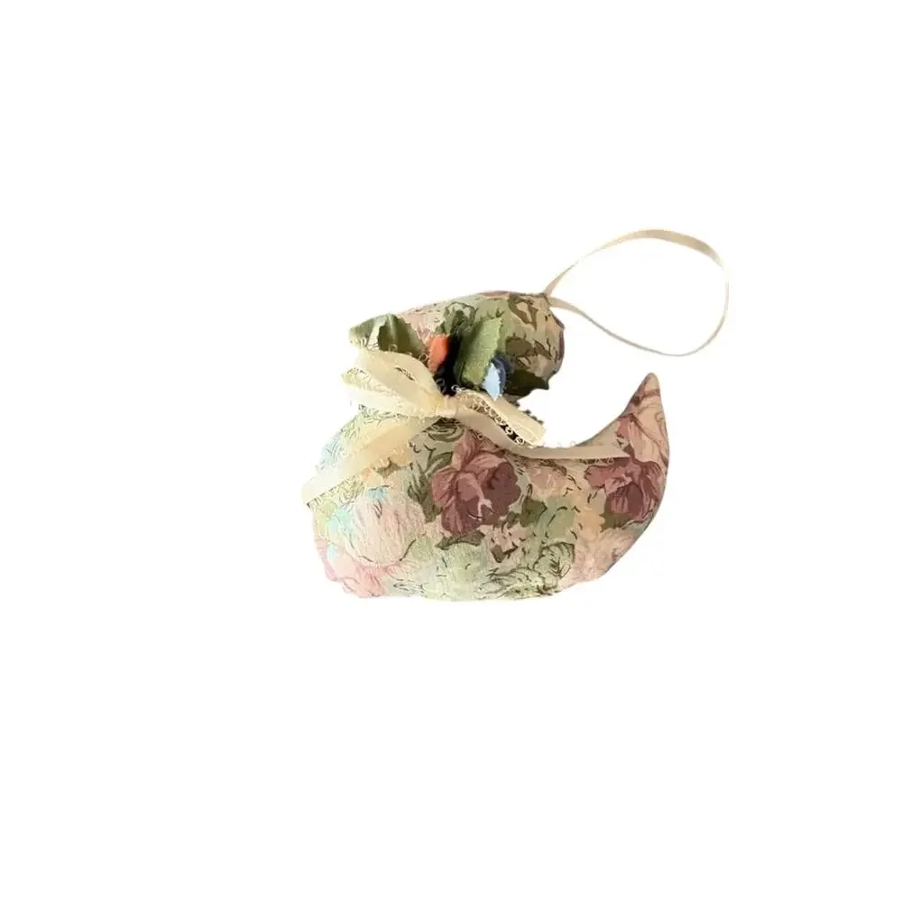 Vintage Handmade Floral Fabric Goose Duck Ornament Hanging Country